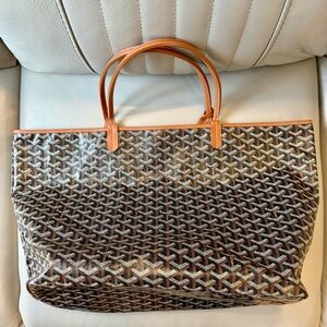 Authentic Goyard Black & Tan St. Louis Tote GM
